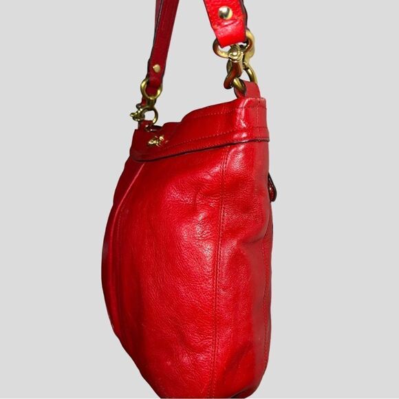 Coach candy apple red hobo bag! Euc! - Picture 9 of 17